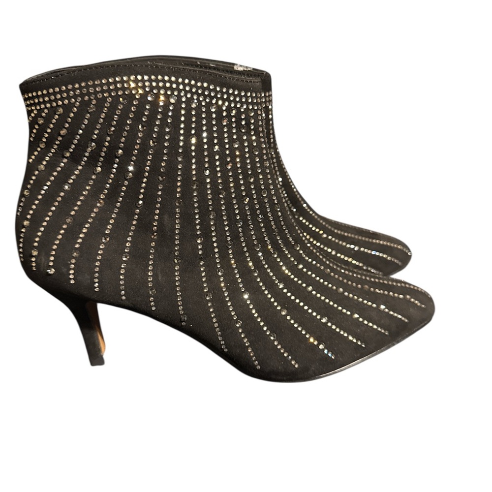 J.Renee Black Ankle Booties with Silver Accents